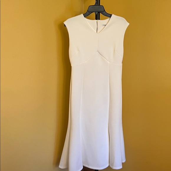 Calvin Klein Dresses & Skirts - Calvin Klein White Simple Classic Sleeveless Midi Dress size 6